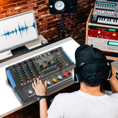 Pyle 4-Channel Bluetooth Studio Audio Mixer-DJ Sound Controller Interface...