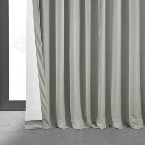 HPD Half Price Drapes Signature Velvet Thermal 100W x 108L, Reflection Grey