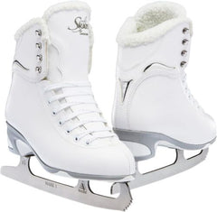 Jackson Ultima SoftSkate Womens/Girls Figure Skate 4 Women's, White/Fleece