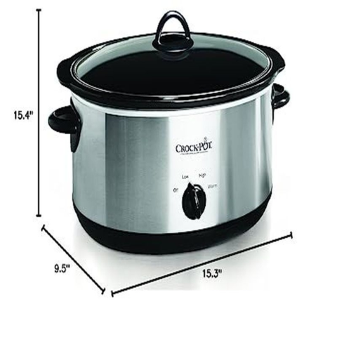 Crock-Pot Large 8 Quart Oval Manual Slow Cooker, 8 QT, Stainless Steel