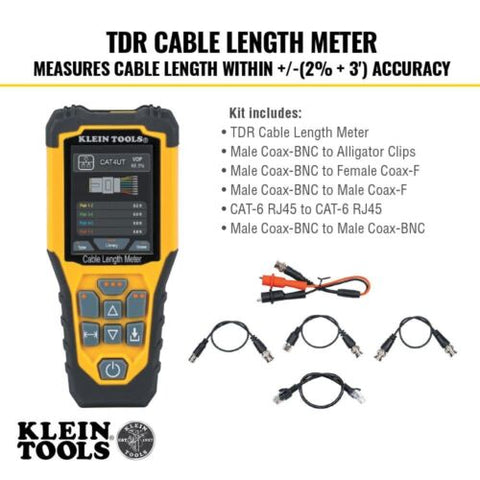 Klein Tools 501-915 Cable Tester, TDR Length Meter Measures...