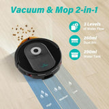 Robot Vacuum and Mop Combo, 4000pa Automatic Cleaner with Black