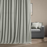 HPD Half Price Drapes Signature Velvet Thermal 100W x 108L, Reflection Grey