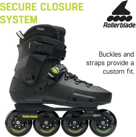 Rollerblade Twister XT Men's Adult Fitness Inline Skate, 6/6.5, BLACK/LIME