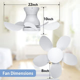 Regair Ceiling Fans with Lights, DC Motor 22 inch Flush Mount 22 inch, White