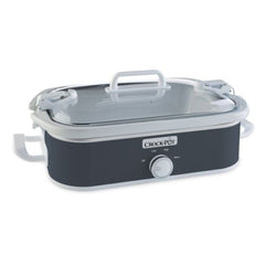 Crock-Pot Small 3.5 Quart Casserole Manual Slow Cooker Quart, Charcoal