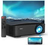 NexiGo PJ20 Outdoor Projector, Movie Projector with WiFi and Bluetooth, Black