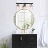 Durent Lighting Bathroom Light Fixtures, Black & Brass 3 Gold