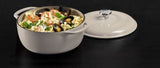 Lodge 6 Quart Enameled Cast Iron Dutch Oven with Lid – 6 Quart, Oyster White