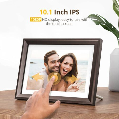 Dragon Touch Digital Picture Frame WiFi 10 inch IPS 10 INCH, choco brown