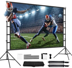 12-Foot Projector Screen and Stand,150 inch Large Indoor Movie Projection...