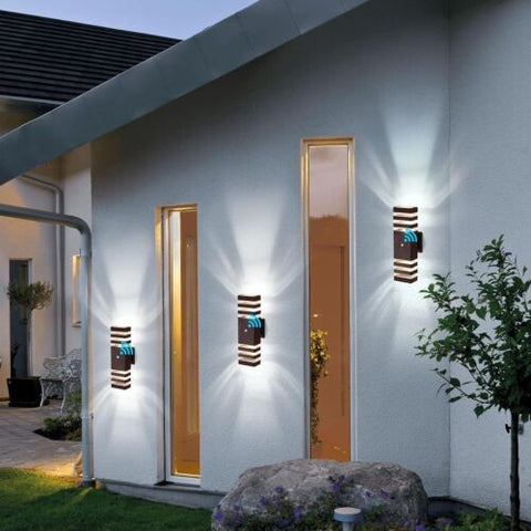 tewei Outdoor Wall Lights, Dusk to Dawn Brown 3 Layer-2 Pack,