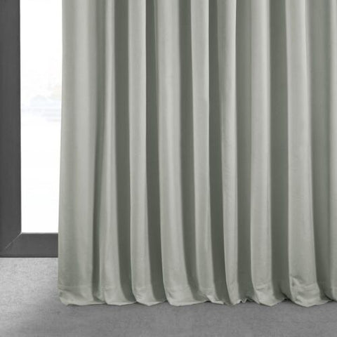 HPD Half Price Drapes Signature Velvet Thermal 100W x 108L, Reflection Grey