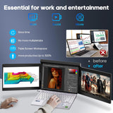 13.3'' Triple Portable Monitor, Laptop Monitor Extender, 1080P Full HD Screen Extender One Type-C Cable Connect Plug and Play No Driver, for 11.6-15Inch Laptop (Windows System Only)