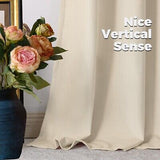 BGment Cream Beige Velvet Curtains 96 Inch for Bedroom, Thick Thermal Insulat...