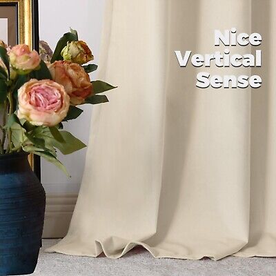 BGment Cream Beige Velvet Curtains 96 Inch for Bedroom, Thick Thermal Insulat...