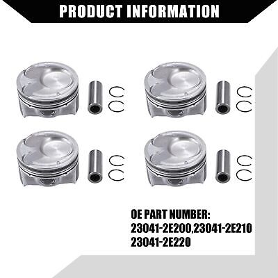 No.230412E210 / Inner/Engine Piston and Pin and Snap Ring for Hyundai Elantra...