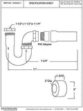 Westbrass D402NE-1-26 1-1/2" New England Style P-Trap with High Box Flange, P...