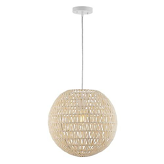 JONATHAN Y JYL6503B Luna 15.75" 1-Light Bohemian Modern Woven 15.75 in, Cream