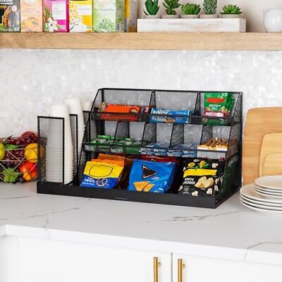 Mind Reader 14 Compartment Condiment organizer, Black 14 Compartment,