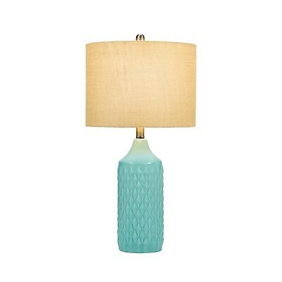 Catalina Lighting 19970-000 Modern Quilted Ceramic Table Lamp with Linen Drum...