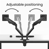 EVEO Premium Dual Monitor Stand 14-32”, Stand, Black