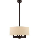 Livex Lighting 46164-07 4 Light Bronze Chandelier, Bronze W/Antique Brass Acc...