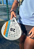 Montecarlo Soft Carbon White Padel Racket - P.ALA Light Padel Racket with Car...