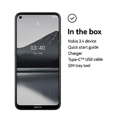 Nokia 3.4 | Android 10 | Unlocked Smartphone | 2-Day Battery | US Version | 3...