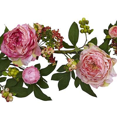 Nearly Natural 60in. Mixed Peony & Berry Garlands Berry