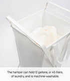 Yamazaki Home Laundry Hamper Clothes Basket Liner | Steel + Cotton, Medium, W...