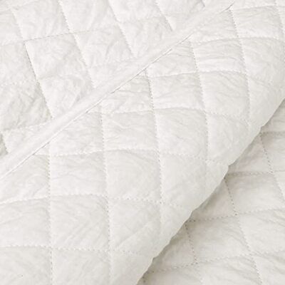 Lush Decor Ava Quilt Diamond Pattern Solid 3 Piece Oversized King, Off-white