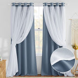 NICETOWN Bedroom Curtains for Kids, Room Darkening Thermal Insulated Sliding ...