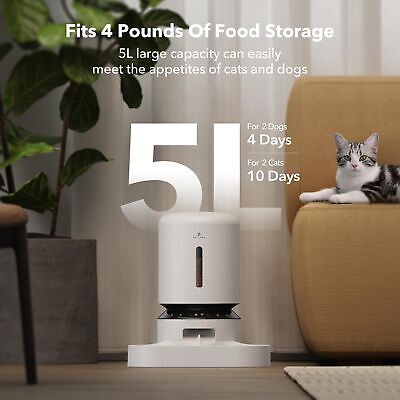 PETLIBRO Automatic Cat Feeder, 5G WiFi Pet Feeder for Two Cats or Dogs with R...