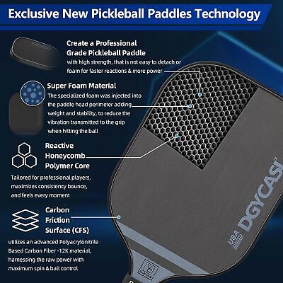 YC DGYCASI 16mm Pickleball Paddles Professional, 2024 USAPA 16 mm, PRO