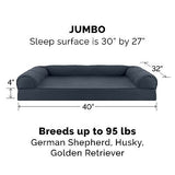 Furhaven Memory Foam Dog Bed for Large Dogs w/ Removable Bolsters & Washable ...