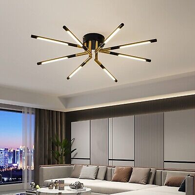 LED ceiling light modern recessed installation lamps black gold decorative li...