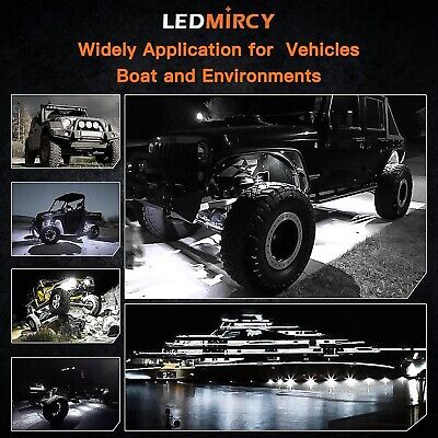 R2 White LED Rock Lights 20PCS for Trucks Off Road RZR ATV UTV SUV Super Brig...