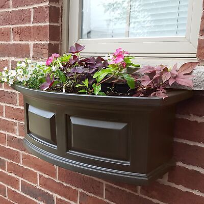 Mayne Nantucket 2ft Window Box - Espresso - 24in x 11.5in x 10in - with 1.6 G...