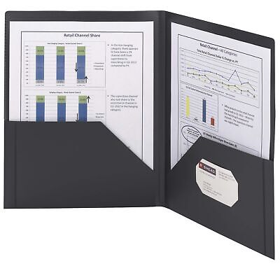 Smead Frame View Poly Two-Pocket Folder, Letter Size, Black, 5 Per Pack (8770...