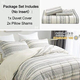 PHF 100% Cotton Jacquard Duvet Cover Set King Size, 3pcs Boho Textured Comfor...