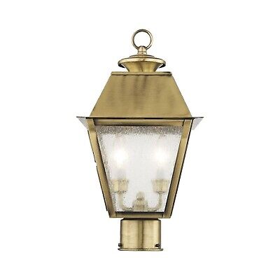 Livex Lighting 2166-01 Transitional Two Light Outdoor Post Lantern from Mansf...