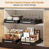 Pull Out Cabinet Drawer with Handle, 2 pack Pull Out Cabinet Organizer Fixed ...