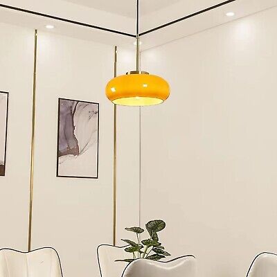 Orange Pendant Light Glass Hanging Lamp Gold 1-Light Kitchen Island Pendant L...