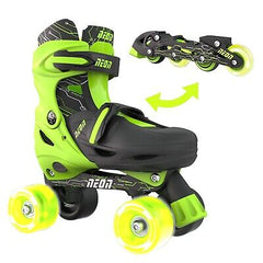 Yvolution 4 Adjustable Sizes Roller Skates Light Up Wheels for Girls Boys for...