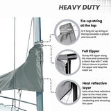 SavvyCraft Waterproof Mainsail Boom Cover, Heavy Duty 600D Sailboat Mainsail ...