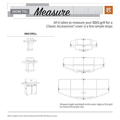 Classic Accessories Storigami Easy Fold Water-Resistant 64 Inch BBQ Grill Cov...