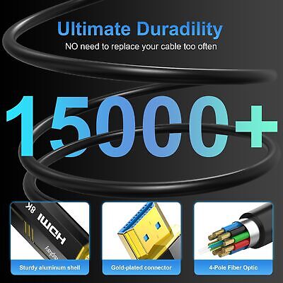 65FT HDMI Cables Fiber Optic, 8K (HDMI 2.1,48Gbps) Ultra High Speed HDMI Cord...