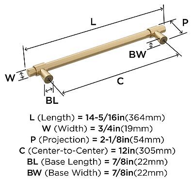 Amerock BP54035CZ | Champagne Bronze Appliance Pull | 12 inch (305mm) Center-...