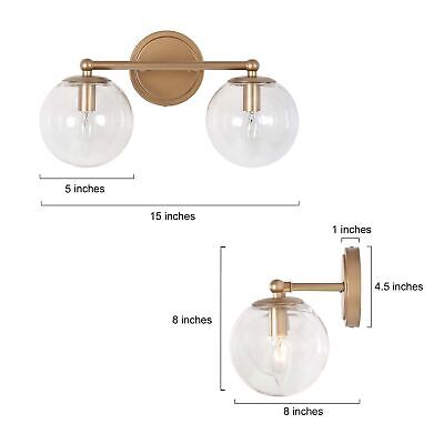 Bathroom Light Fixtures, Gold Vanity Lights for Bathroom, 2 Light Bathroom Va...